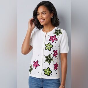 Vintage Classics by Marisa Christina Embroidered Floral Cardigan